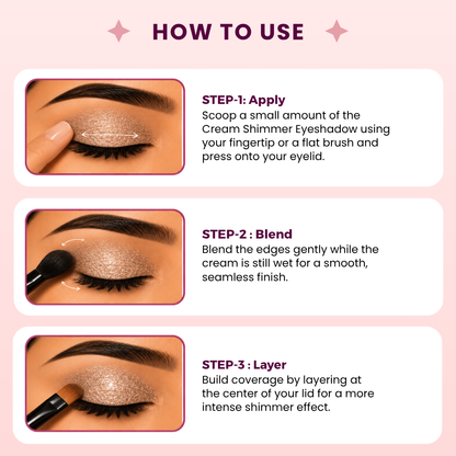 24 Carat Cream Shimery Eyeshadow | Metallic Finish | Pigmented Formula
