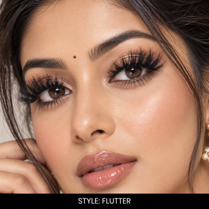 Flutter False Eyelashes | Pair of 5 | Fake Eyelashes for Women | Soft Natural Look | Lightweight Band