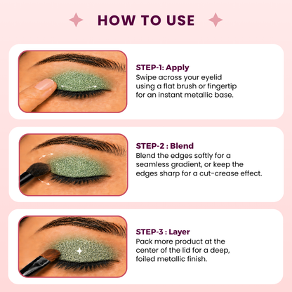Green Dream Single Metallic Pressed Eyeshadow | Pigmented | Long-Wearing