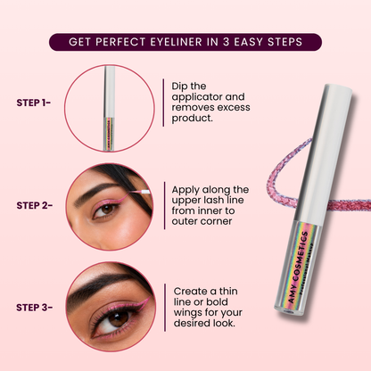 Pink Glitter Eyeliner | Sparkle Liner | Fine Tip Applicator