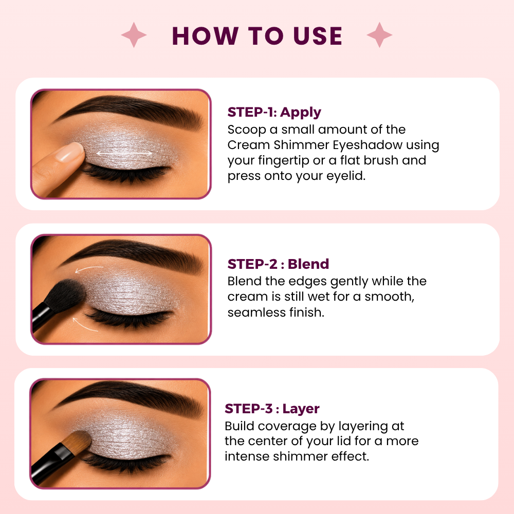 AMY LASHES Cream Shining Eyeshadow | Pearl White | Pearlescent Shimmer Finish | Pigmented Formula