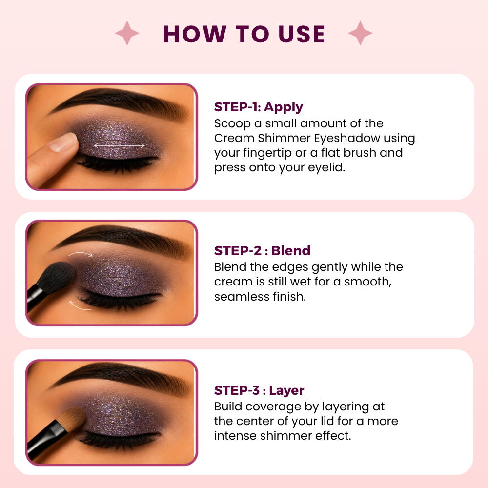AMY LASHES Cream Shining Eyeshadow | Night Glam | Metallic Finish | Pigmented Formula