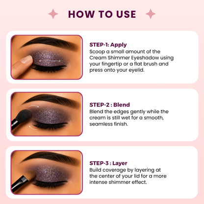 AMY LASHES Cream Shining Eyeshadow | Night Glam | Metallic Finish | Pigmented Formula