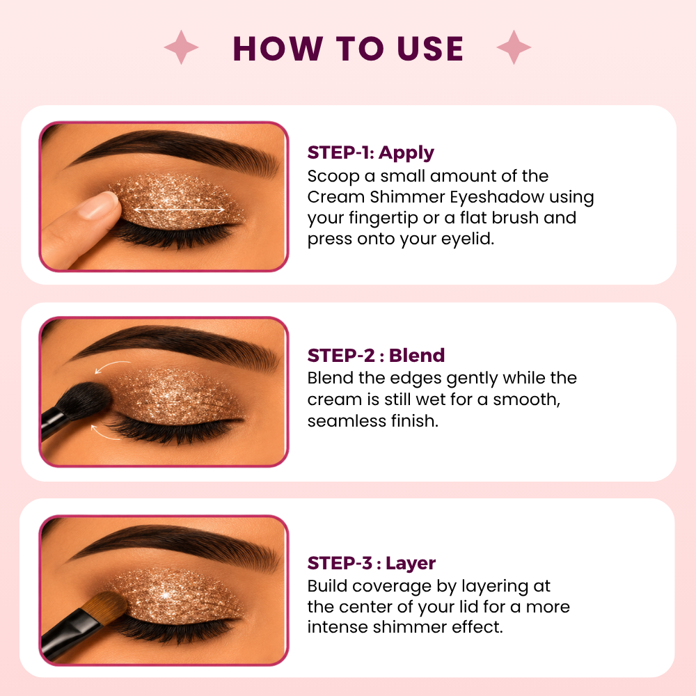 AMY LASHES Cream Shining Eyeshadow | Nude Gold | Metallic Finish | Pigmented Formula