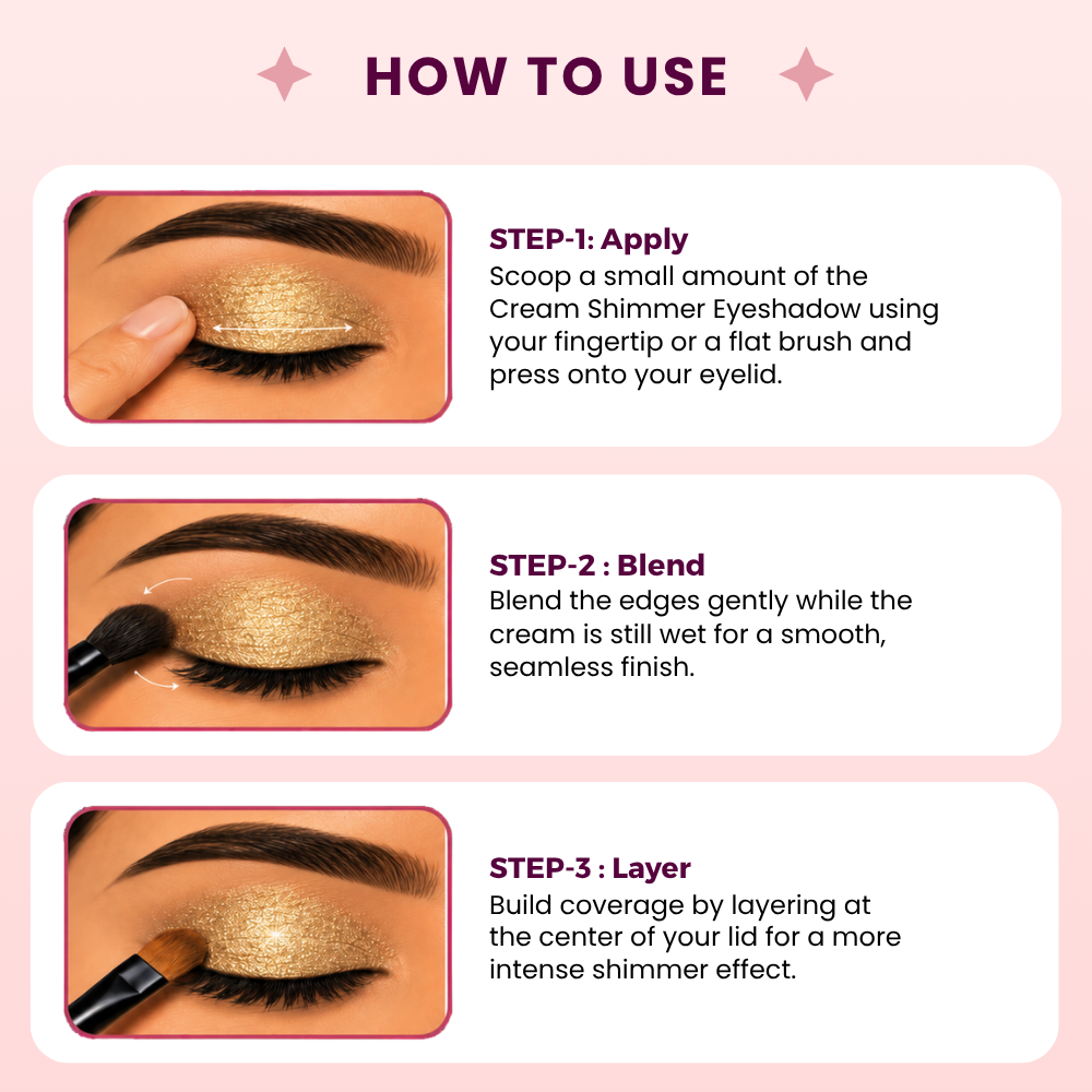 AMY LASHES Cream Shining Eyeshadow | Twinkle Silver | Metallic Finish | Pigmented Formula