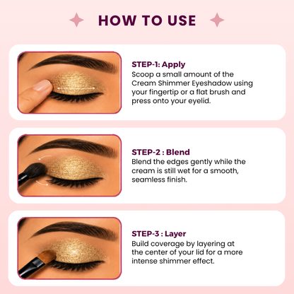 AMY LASHES Cream Shining Eyeshadow | Twinkle Silver | Metallic Finish | Pigmented Formula