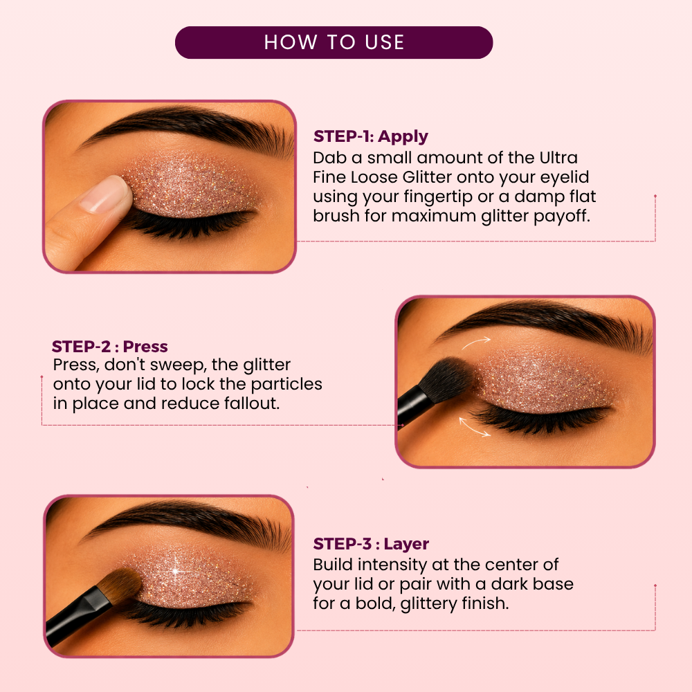 Stargazer Pink Ultra Fine Loose Glitters | Cosmetic Grade | Face Body Nail