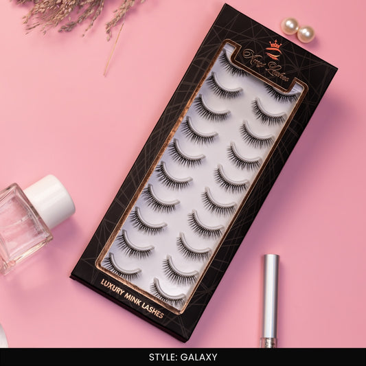 Galaxy False Eye Lashes | Bold Dramatic Glam | Vegan Cruelty-Free | Pair of 10