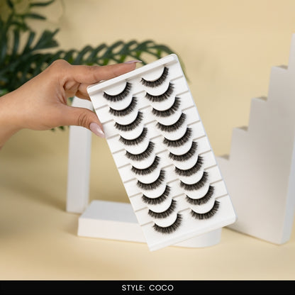 Coco False Eye Lashes | Medium Occasion Wear | Vegan Cruelty-Free | Pair of 10