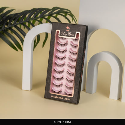 KIM False Eye Lashes | Bold Dramatic Glam | Vegan Cruelty-Free | Pair of 10