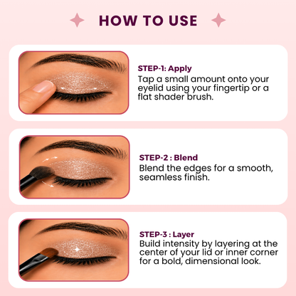 Crystal Clear Loose Pigments | Highly Pigmented Eyeshadow Powder | Shimmer Finish