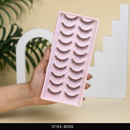 Boss False Eye Lashes | Bold Dramatic Glam | Vegan Cruelty-Free | Pair of 10
