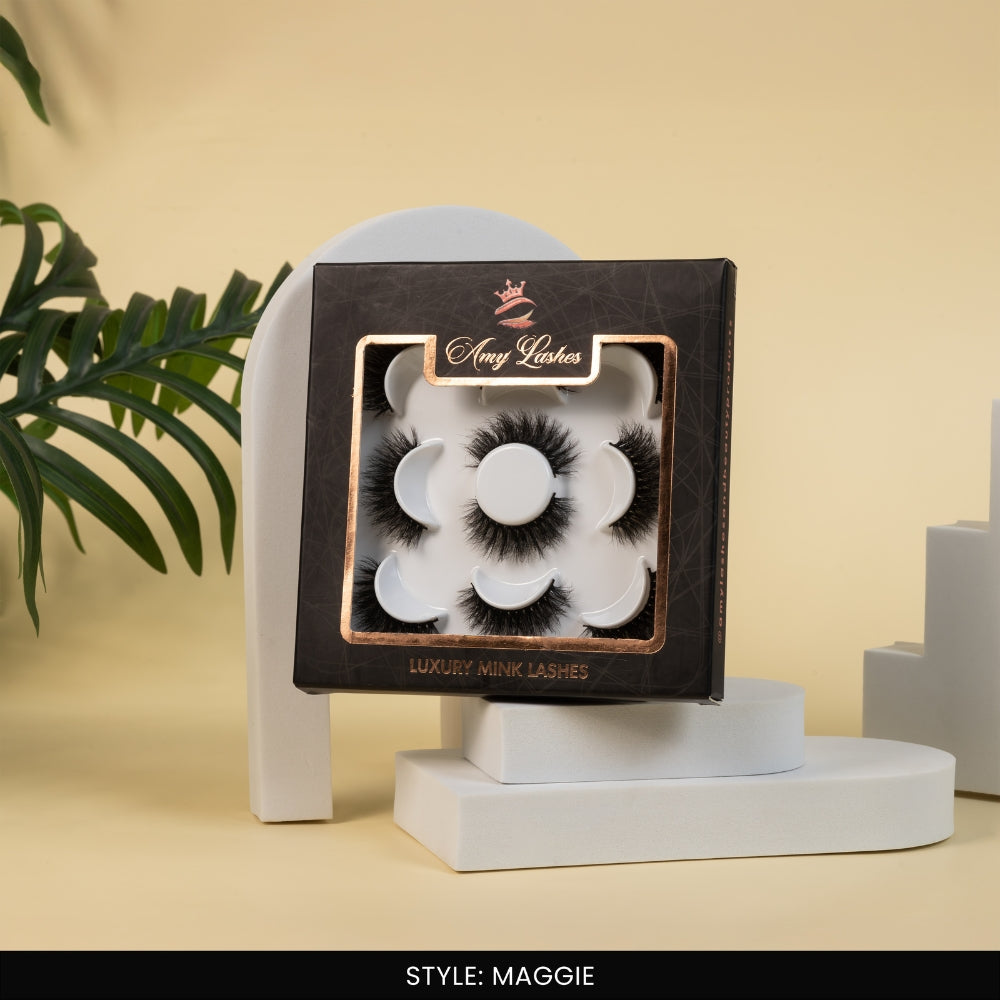 Maggie False Eye Lashes | Natural Daily Wear | Vegan Cruelty-Free | Pair of 5