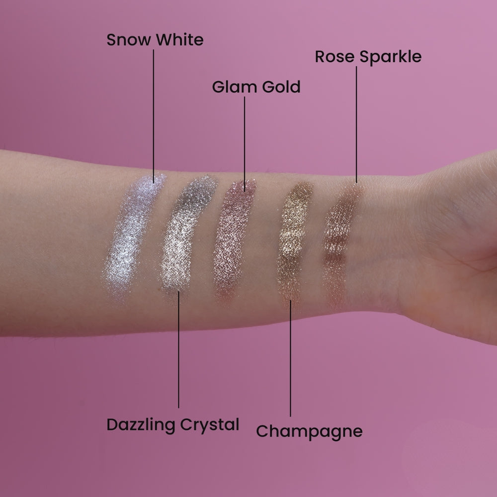 Golden Hour 5 Colours Pressed Metallic Eyeshadow Palette | Multiple Shades | Blendable