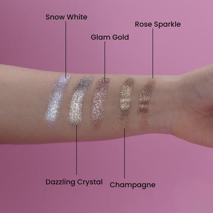 Golden Hour 5 Colours Pressed Metallic Eyeshadow Palette | Multiple Shades | Blendable