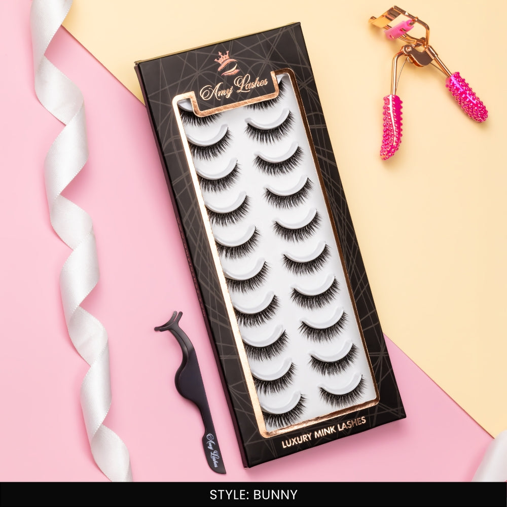 Bunny False Eye Lashes | Medium Occasion Wear | Vegan Cruelty-Free | Pair of 10