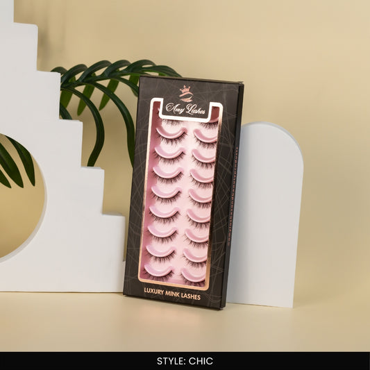 Chic False Eye Lashes | Medium Occasion Wear | Vegan Cruelty-Free | Pair of 10