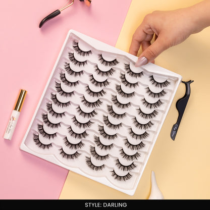 Darling False Eye Lashes | Bold Dramatic Glam | Vegan Cruelty-Free | Pair of 20