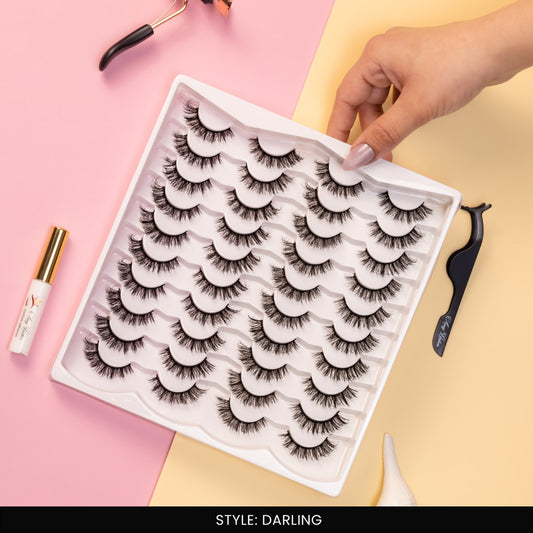Darling False Eye Lashes | Bold Dramatic Glam | Vegan Cruelty-Free | Pair of 20