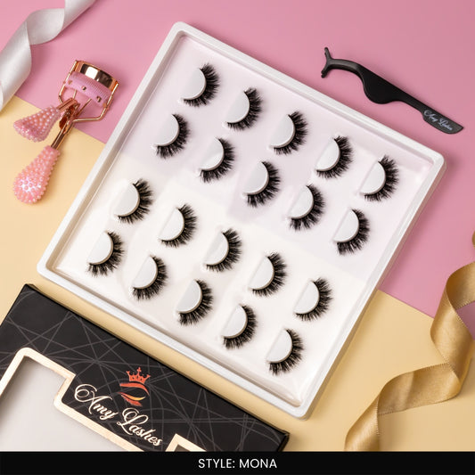Mona False Eye Lashes | Medium Occasion Wear | Vegan Cruelty-Free | Pair of 10