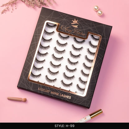 H-99 False Eye Lashes | Bold Dramatic Glam | Vegan Cruelty-Free | Pair of 20