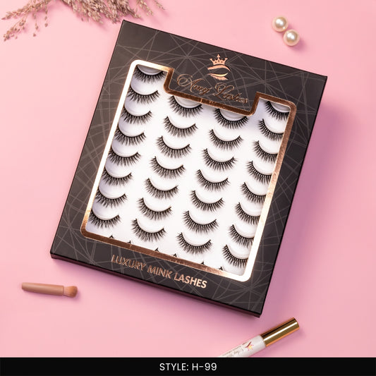 H-99 False Eye Lashes | Bold Dramatic Glam | Vegan Cruelty-Free | Pair of 20