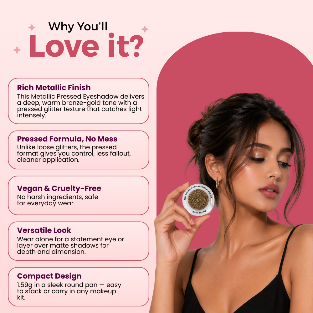 Morning Gold Single Metallic Pressed Eyeshadow | Pigmented | Long-Wearing