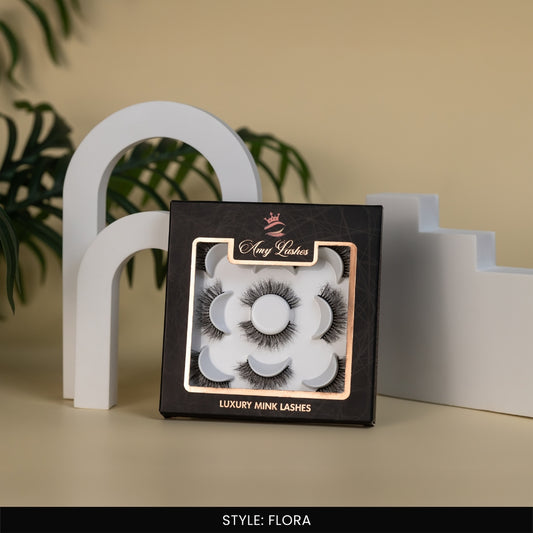 Flora False Eye Lashes | Natural Daily Wear | Vegan Cruelty-Free | Pair of 5
