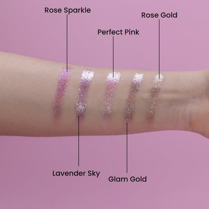 Pink Obsessed 5 Colours Pressed Metallic Eyeshadow Palette | Multiple Shades | Blendable