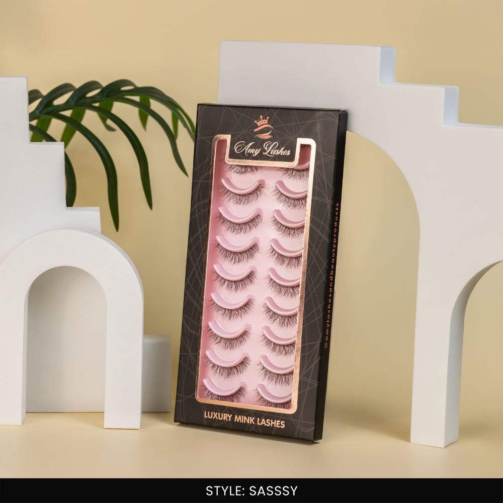 Sassy False Eye Lashes | Medium Occasion Wear | Vegan Cruelty-Free | Pair of 10