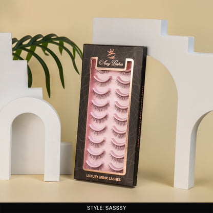 Sassy False Eye Lashes | Medium Occasion Wear | Vegan Cruelty-Free | Pair of 10