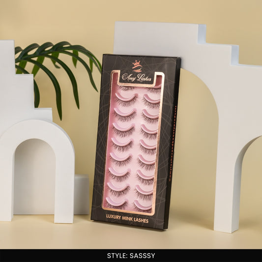 Sassy False Eye Lashes | Medium Occasion Wear | Vegan Cruelty-Free | Pair of 10