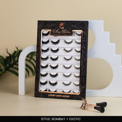 Bombay + Exotic False Eye Lashes | Medium Occasion Wear | Vegan Cruelty-Free | Pair of 16