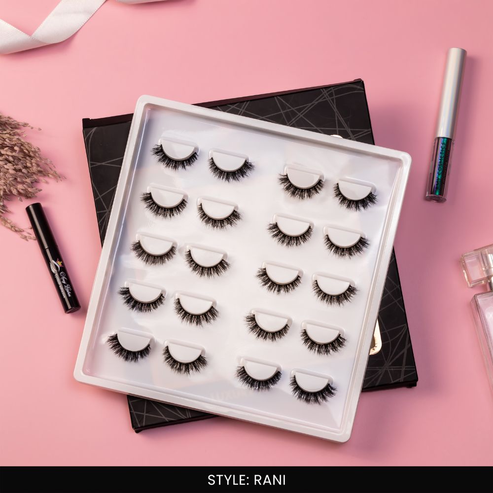 Rani False Eye Lashes | Medium Occasion Wear | Vegan Cruelty-Free | Pair of 10