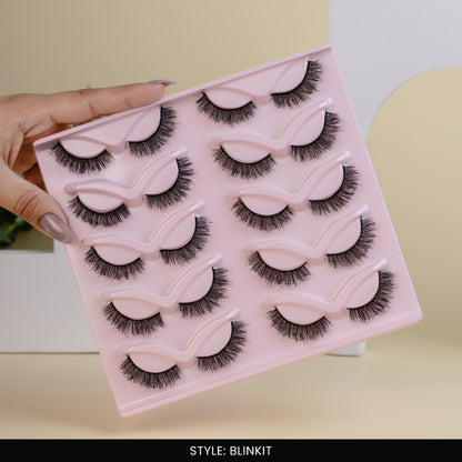 Blink It False Eye Lashes | Bold Dramatic Glam | Vegan Cruelty-Free | Pair of 10