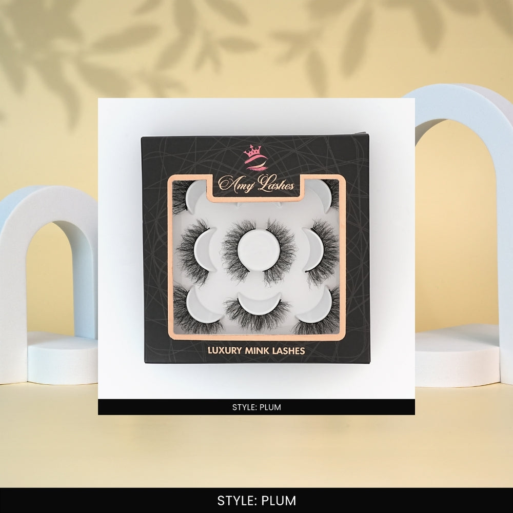 Plum False Eye Lashes | Natural Daily Wear | Vegan Cruelty-Free | Pair of 5