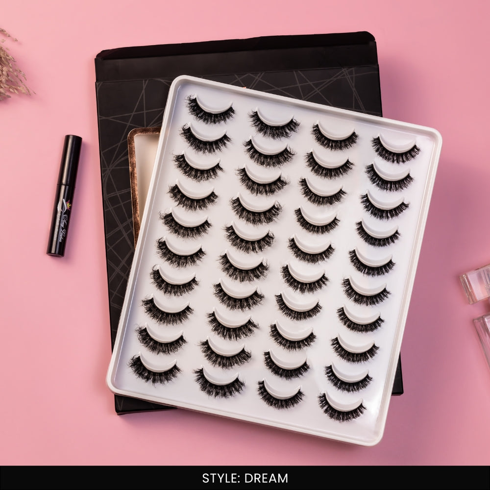 Dream False Eye Lashes | Bold Dramatic Glam | Vegan Cruelty-Free | Pair of 20