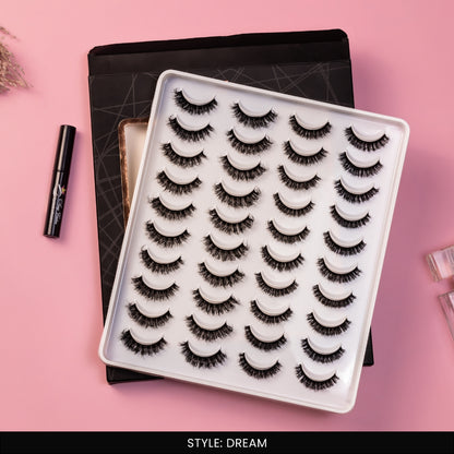 Dream False Eye Lashes | Bold Dramatic Glam | Vegan Cruelty-Free | Pair of 20