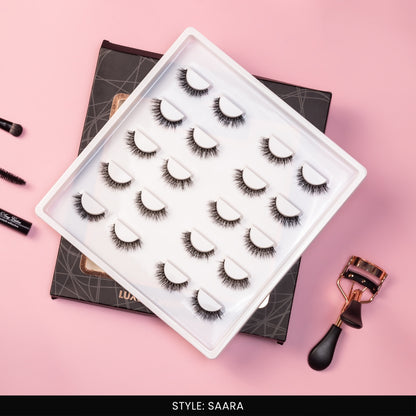 Saara False Eye Lashes | Medium Occasion Wear | Vegan Cruelty-Free | Pair of 10