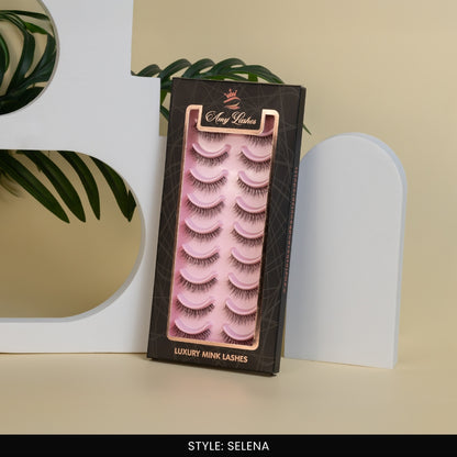 Selena False Eye Lashes | Medium Occasion Wear | Vegan Cruelty-Free | Pair of 10