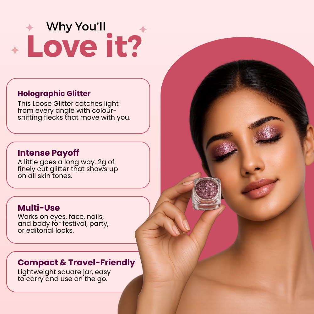 Glam Night Loose Glitters | Cosmetic Grade | Face and Body Use