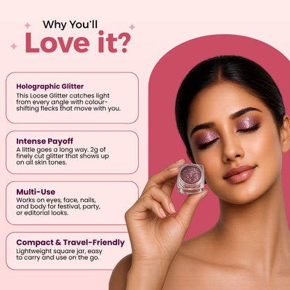 Glam Night Loose Glitters | Cosmetic Grade | Face and Body Use