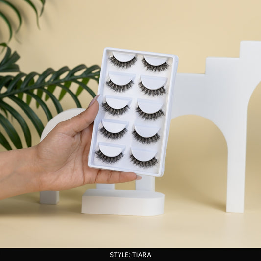 Tiara False Eye Lashes | Natural Daily Wear | Vegan Cruelty-Free | Pair of 5