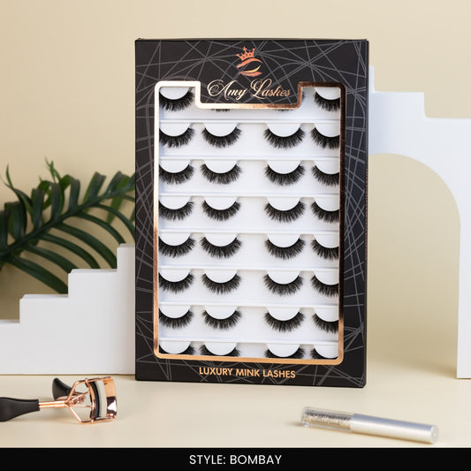 Bombay False Eye Lashes | Medium Occasion Wear | Vegan Cruelty-Free | Pair of 16