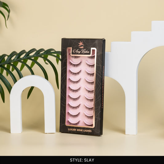 Slay False Eye Lashes | Bold Dramatic Glam | Vegan Cruelty-Free | Pair of 10