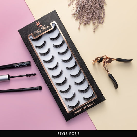 Rosie False Eye Lashes | Bold Dramatic Glam | Vegan Cruelty-Free | Pair of 10