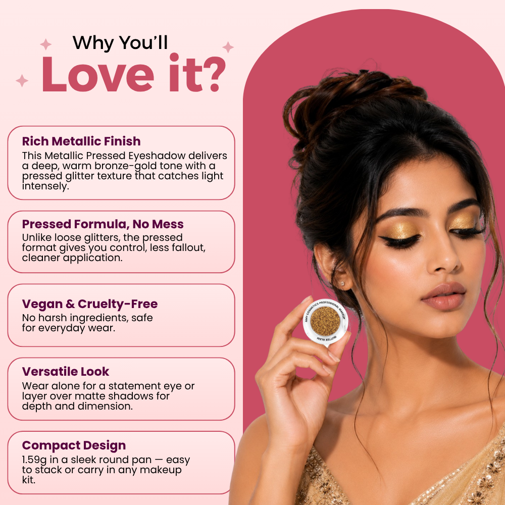 Golden Rush Single Metallic Pressed Eyeshadow | Pigmented | Long-Wearing