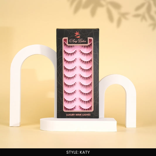 Katy False Eye Lashes | Medium Occasion Wear | Vegan Cruelty-Free | Pair of 10
