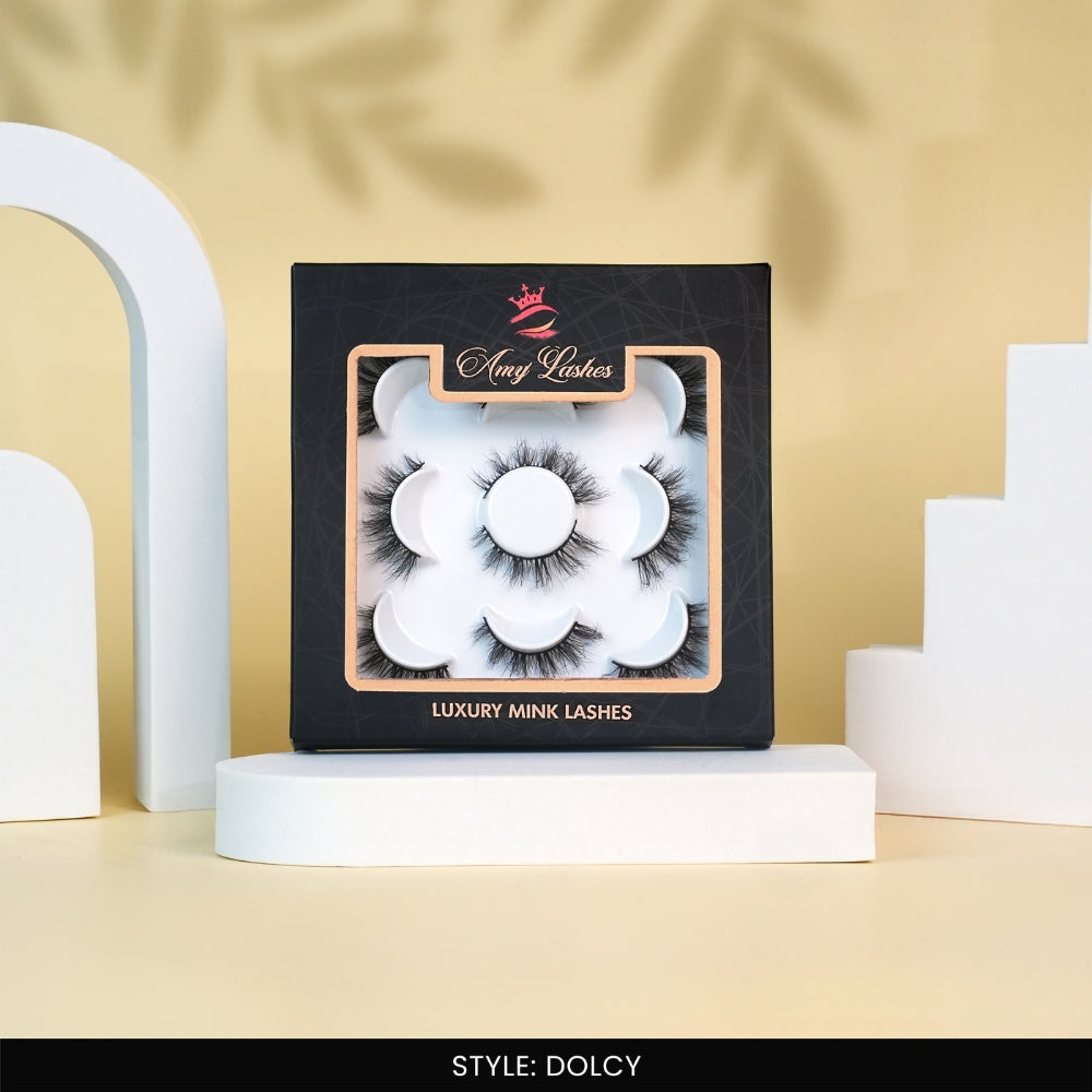 Dolcy False Eye Lashes | Natural Daily Wear | Vegan Cruelty-Free | Pair of 5