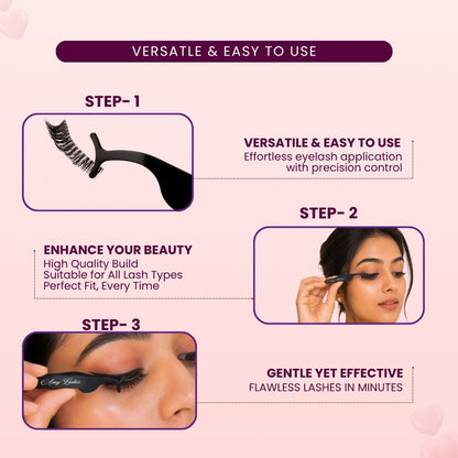 Black Precision Tweezer | False Lash Application Tool | Stainless Steel